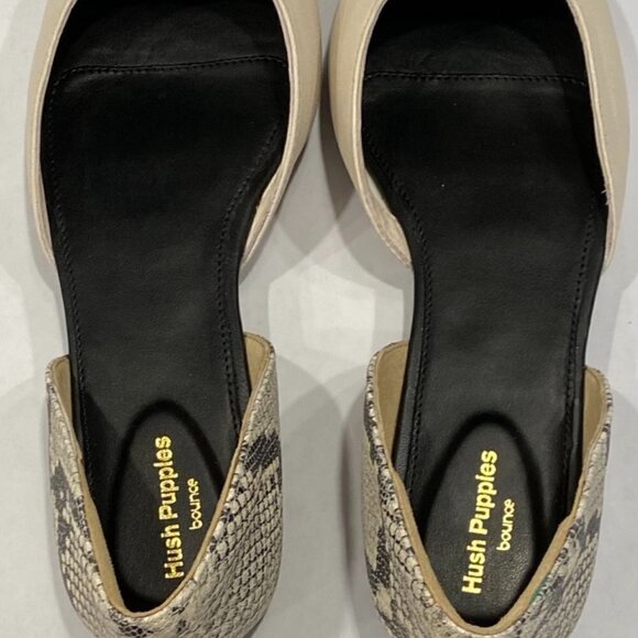 Hush Puppies White & Green Snake Print Sadie D'Orsay Flat - Women Size 8 - Picture 6 of 7